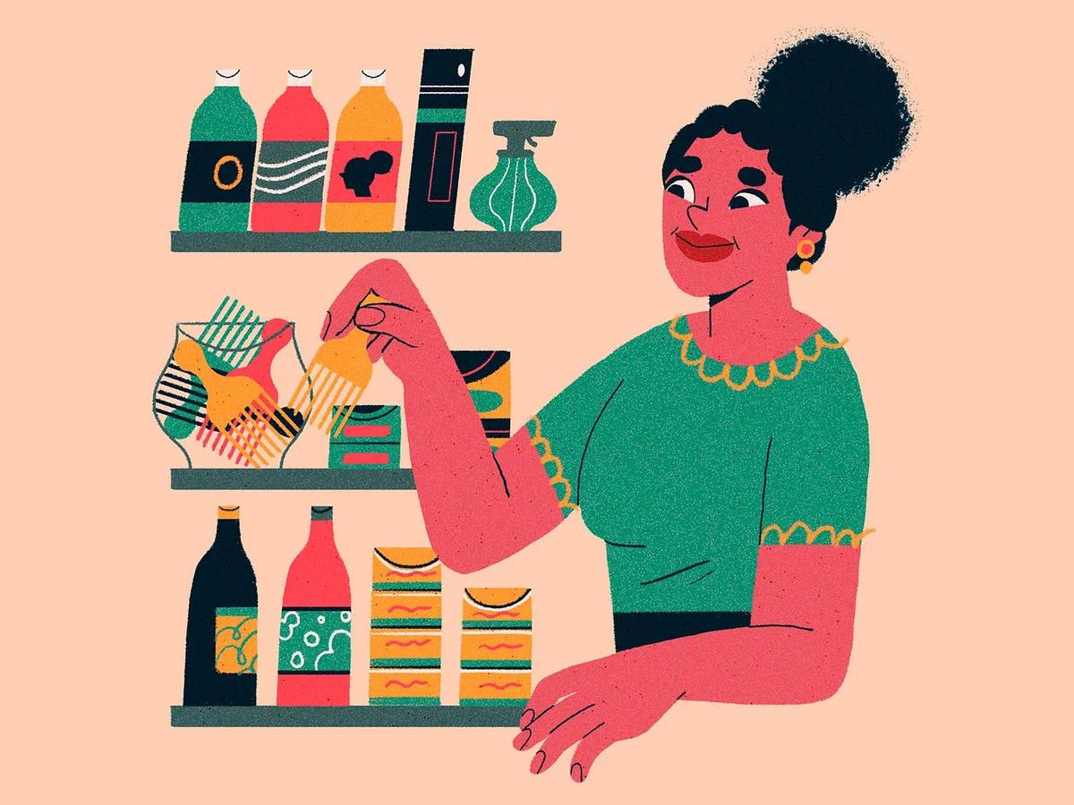 Illustrated beauty artwork