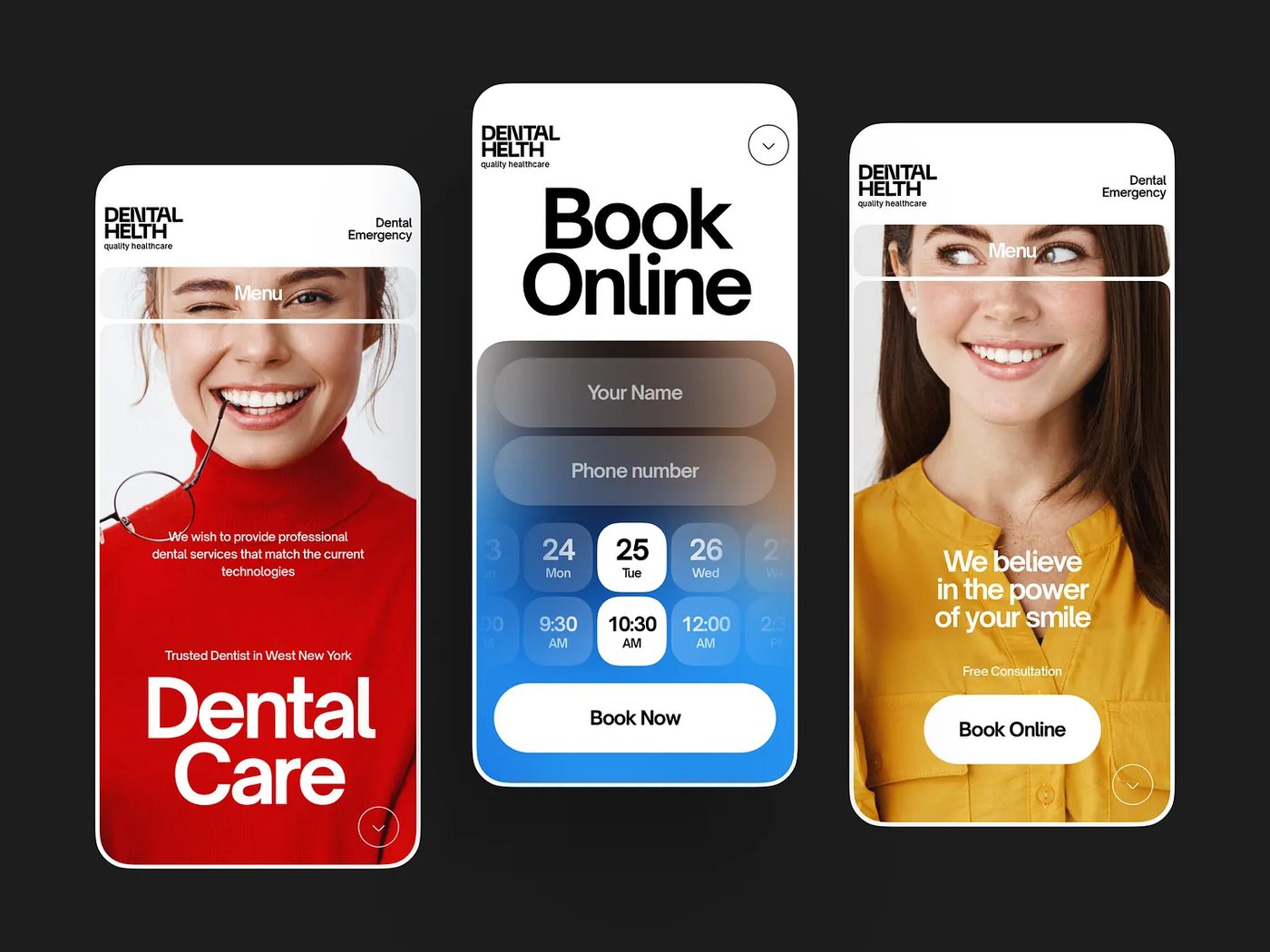 Dental clinic booking app in the clinic brand