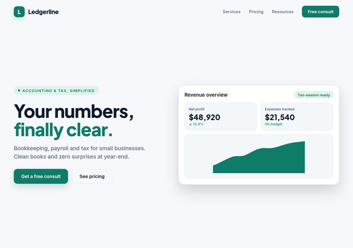 Accounting & tax website sample design
