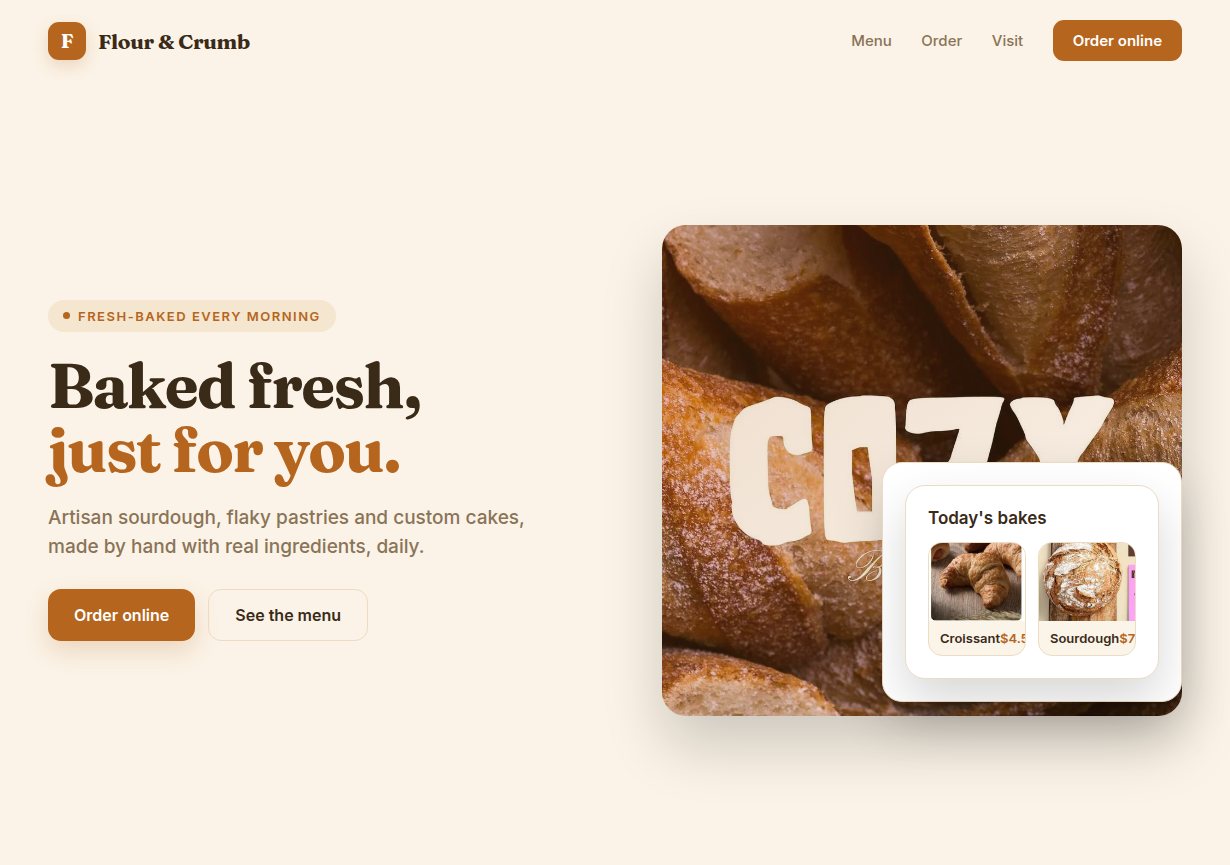 Bakery & café website sample design