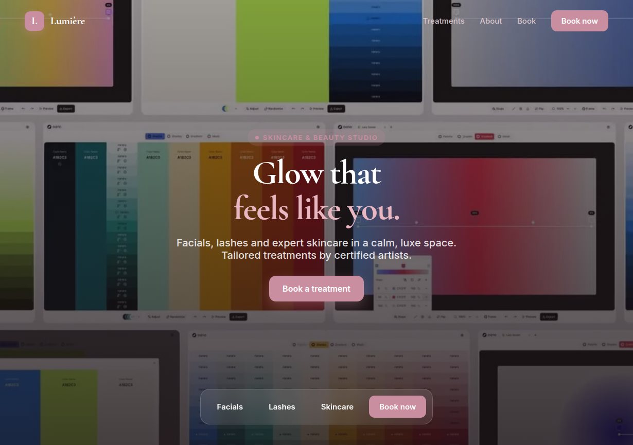 Beauty & skincare website sample design