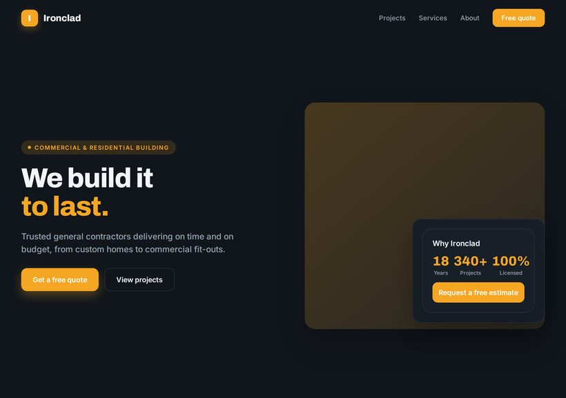Construction & building website sample design