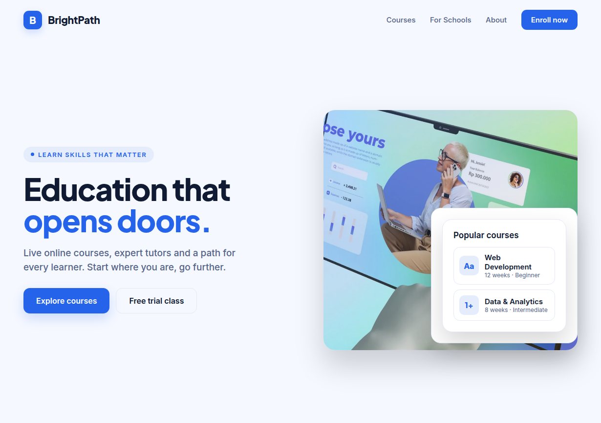 Education & courses website sample design