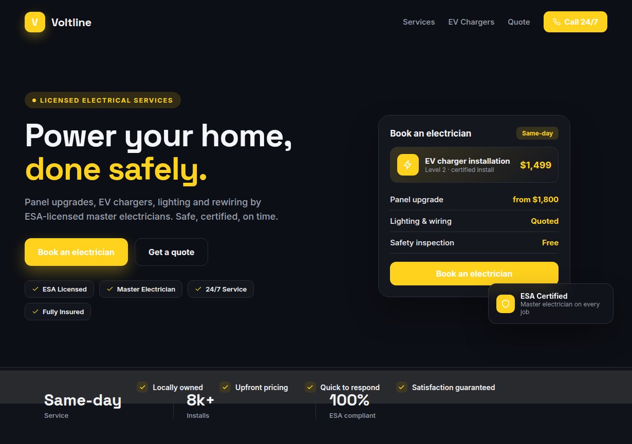 Electrician website sample design