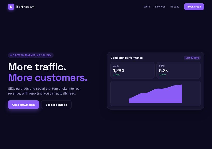 Digital marketing website sample design