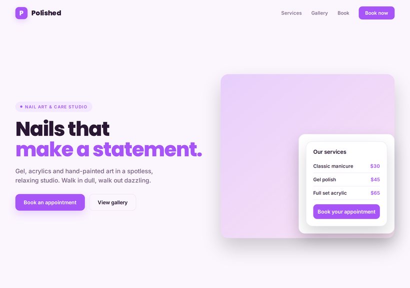 Nail salon website sample design