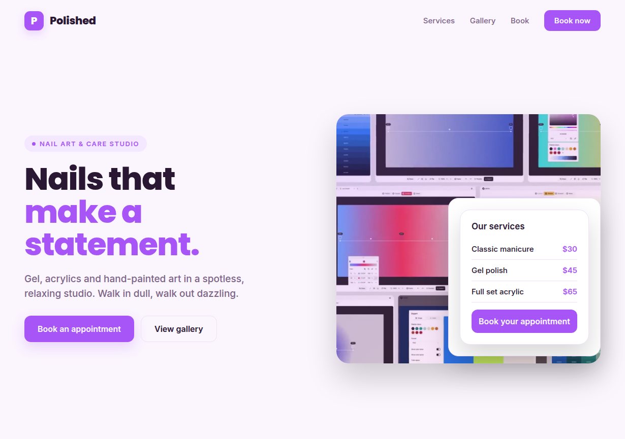 Nail salon website sample design